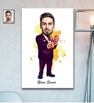 Kişiye Özel Kabadayı Karikatürlü  Ahşap Tablo 30x47 Bay-1