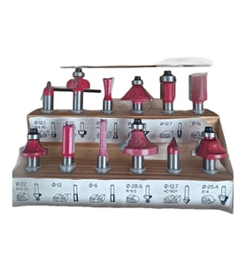 12 Parça Freze Uç Takımı Ahşap Oyma Ağaç Delme Çantalı set 8 mm
