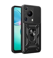 Huawei Pura 70 Ultra Kılıf Magnetik Standlı Kamera Korumalı Zore Sürgülü Vega Kapak (Siyah)