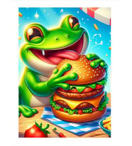 Hamburger Seven Kurbağa Mdf Tablo