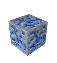 Minecraft Cevheri Taşınabilir Şarjlı Pilli Led Gece Lambası (Mavi-Siyah)