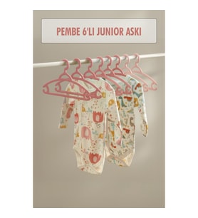 6’lı Bebek Askısı & Bebek Gardırop Askısı Pembe Set