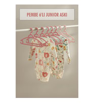 6’lı Bebek Askısı & Bebek Gardırop Askısı Pembe Set