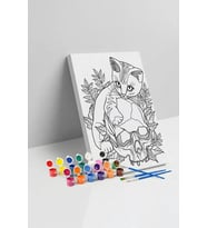 Kedi Desenli Mandala Tuval Boyama Seti 40x50 cm