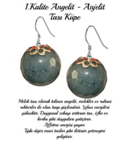 Sertifikalı Fasetli Anjelit - Angelit Melek Taşı Küpe (Çok Renkli)