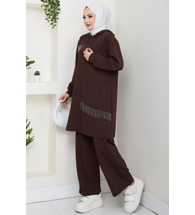 Zincir Detay Oysho İkili Takım 1660 - Kahve