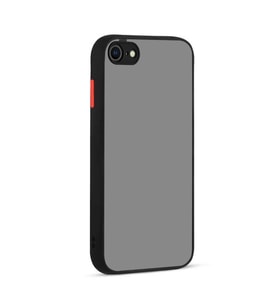 Apple iPhone 7 Kılıf Zore Hux Düğme ve Kapak Zıt Renk Kılıf (Siyah)