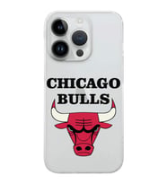 Apple iPhone 14 Pro Max Uyumlu Kamera Korumalı Tıpalı Kapak Chicago Bulls Tasarımlı ŞeffafKılıf