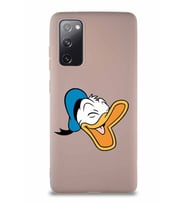 Samsung Galaxy S20 FE Soft Premier Kapak Donald Duck-E Tasarımlı Silikon Kılıf - Pudra (Şeffaf)