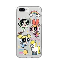 Iphone 7 Plus / 8 Plus Uyumlu Powerpuff Girls Desenli Şeffaf Telefon Kılıfı