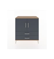 Hyperion Şifonyer 2 Raflı 2 Çekmeceli 2 Kapaklı 88x44x96 Çam-Antrasit