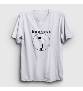 Presmono Unisex Beyaz Logo Müzik Bauhaus T-Shirt 510490tt (Beyaz)
