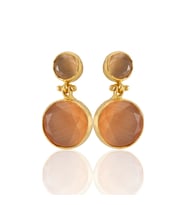 Kadir Jewellery 22 Ayar Altın Kaplama Kadın Taşlı Küpe -El İşçiliği Ve Hipoalerjenik Küpe