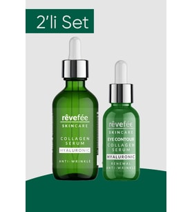 Revefee Kolajen Serum Göz Çevre, Kırışıklık Karşıtı Botoks Etkili - Collagen- Hyalunorik Acit 2'li Paket