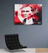 Kişiye Özel İsimli  Mustafa Kemal Atatürk  Tasarımlı Yeni İş ,Ofis Hediyesi Kanvas Tablo 30x50 cm
