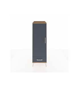 Kronos Dolap 3 Raflı Tek Çekmeceli Tek Kapaklı 44x59x134 Çam-Antrasit