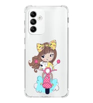 Samsung Galaxy M13 Uyumlu Köşe Korumalı Antişok Kapak Vespagirl Tasarımlı Şeffaf Silikon Kılıf