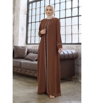 Lara Büyük Beden Abiye - Camel