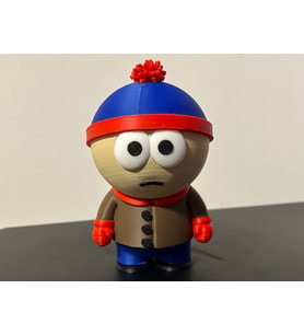 Stan Marsh Figürü - 3D Yazıcı South Park Biblo - Kırmızı Ponponlu Şapkalı Koleksiyon Figürü