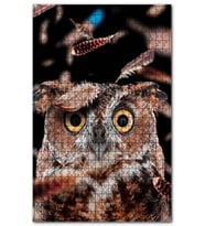 Cakapuzzle Şaşkın Baykuş Ve Uçuşan Tüyleri Puzzle Yapboz MDF (Ahşap) (120 Parça)