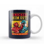 Rockem Sockem Robots Knock Out Pixel Art Kupa Bardak Porselen