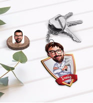 BK Gift Kişiye Özel İsimli Erkek Kasap Karikatürlü Ahşap Anahtarlık-1