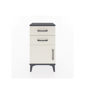 Arges Komodin Tek Raflı 2 Çekmeceli Tek Kapaklı 44x30x80 Antrasit-Aytaşı