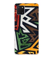 Samsung Galaxy A81 Uyumlu Kapak Soyut Grafiti Tasarımlı Şeffaf Silikon Kılıf