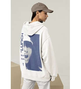 Tasarım Billie Eilish Lunch Baskılı Unisex Oversize Şarkıcı Hoodie