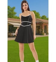 Kadın Spor Elbise İnce Askılı Örme Kumaş Yazlık Mini Boy Dayanıklı Malzeme Konforlu Kesim