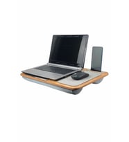 Laptop Sehpa Taşınabilir Minderli Kolay Taşınabilir Çalışma Masası Yatak Odası Salon Dizüstü Sehpa (Ceviz)