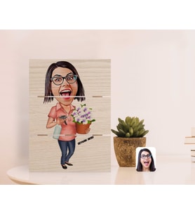 BK Gift Kişiye Özel Anneler Günü Temalı Ev Hanımı Anne Karikatürlü Otantik Masaüstü Ahşap Palet Çerçeve-2 (Beyaz)