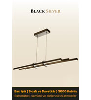 Cosmo Silver Lineer LED Sarkıt Avize – Kumandalı Dim Edilebilir – Yukarı & Aşağı Işık