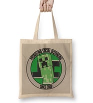 Minecraft Creeper Colored Bez Çanta Uzun Saplı
