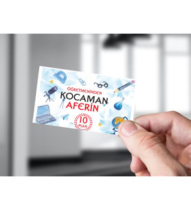 Öğretmeninden Kocaman Tebrik Kartı 50 Adet 5x8 cm
