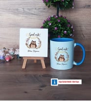 Baykuş Dekoratif Taş, Kupa Bardak Kırmızı Hediye (Model 3)
