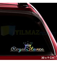 Royal Stance Yazı Renkli Hologram Araba Cam Oto Sticker Etiket Çıkartma Yapıştırma 30 x 9 Cm