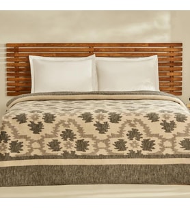 Karaca Home Damask Antrasit Çift Kişilik Pamuklu Battaniye