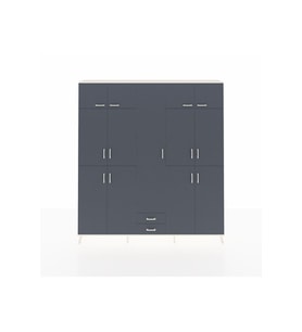 Arges Gardrop 10 Raflı 2 Çekmeceli 4 Askılı 220x30x243 Aytaşı-Antrasit