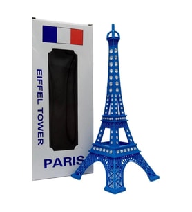 Metal Paris Eyfel Kulesi Mavi Kristal Taşlı 25cm (Karışık)