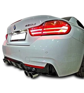 Bmw 4 Uyumlu Serisi F32 F33 F36 M-Performance Sağ-Sol Cift Çıkış Arka Tampon Eki - Difüzör