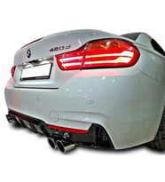 Bmw 4 Uyumlu Serisi F32 F33 F36 M-Performance Sağ-Sol Cift Çıkış Arka Tampon Eki - Difüzör