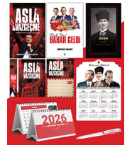 Asla Vazgeçme - Ayraç - Kartpostal - Poster Ve Bak İşte bahar Geldi -  2026 Ajanda Kalpaklı - Ata Ahşap Duvar Takvimi - Masa Takvimi