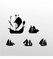 Folyo Sticker Gemiler 60cm Uzunluk (Karışık)