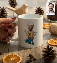 Kişiye Özel Karikatürlü İnşaat Mühendisi Kupa Bardak Mühendisler Günü Hediyesi