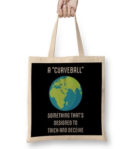 A Curveball Flat Earth Bez Çanta Uzun Saplı