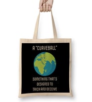 A Curveball Flat Earth Bez Çanta Uzun Saplı