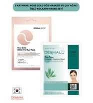 3 Katmanlı Rose Gold Göz Maskesi ve Çay Ağacı Özlü Kolajen Maske Seti 2 Adet