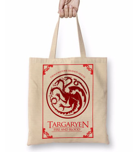 Targaryen House Bez Çanta Uzun Saplı
