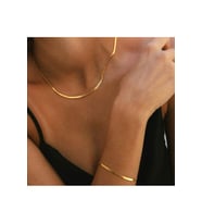 Gold Bileklik Kolye Takım Set İtalyan Ezme Çelik Zincir Kolye Bileklik İkili Set Unisex Ürün